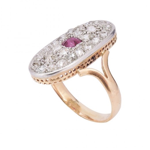 bague ancienne or rose