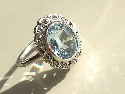 bague ancienne pierre bleue