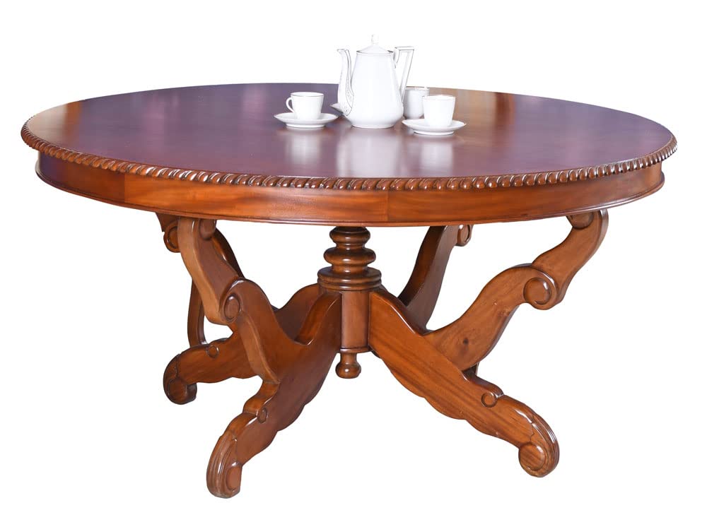 table ronde en bois massif ancienne