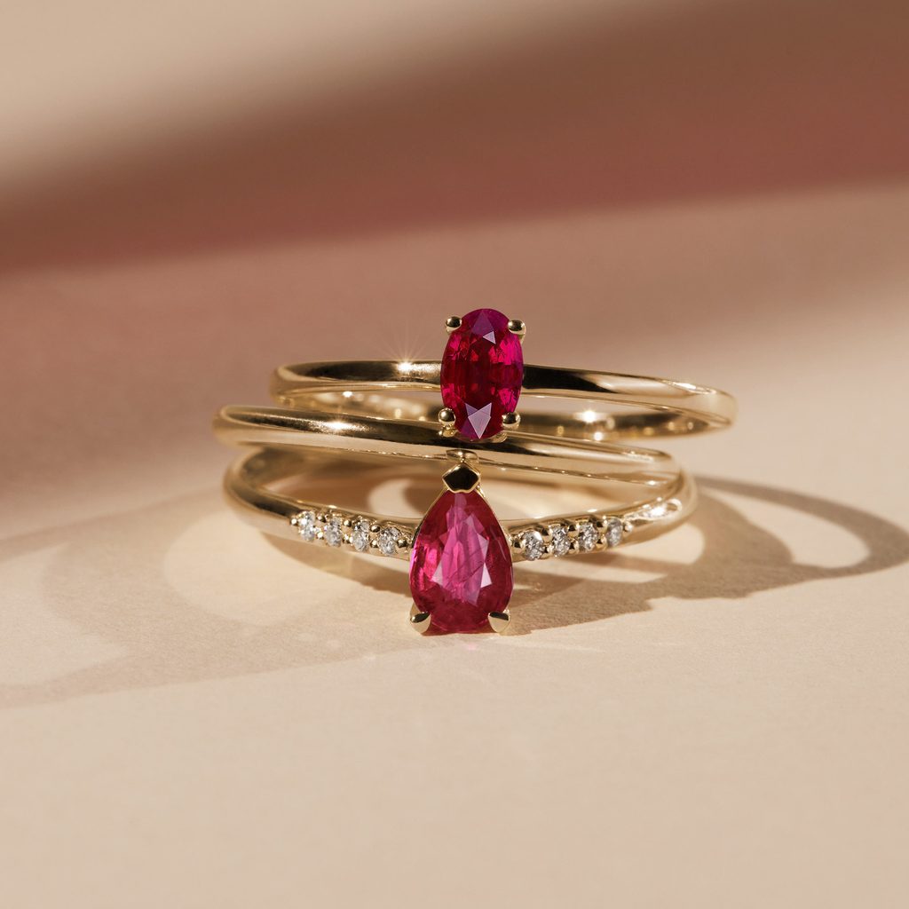 bague rubis moderne