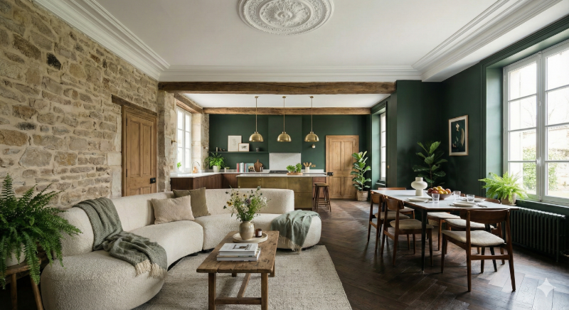 décoration moderne avec meubles anciens